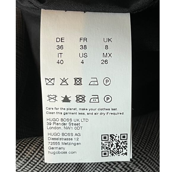 BOSS Hugo Boss Dress Dayami wool midi plaid sleeveless size 4 - Picture 7 of 8